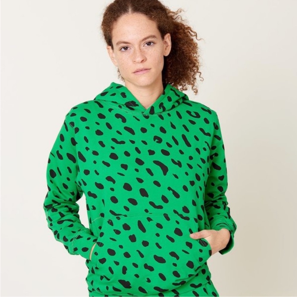 Clare V. Green Cheetah Spotted Hoodie - Picture 2 of 14